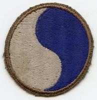 Beautiful WWII ENGLISH MADE US Army 29th Infantry Division Shoulder Patch " Black Back "