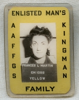Great WWII USAAF Flexible Gunnery School Kingman, AZ Enlisted Man's Family Photo ID Badge