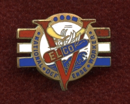 Wonderful and Rare WWII ELCO PT Boats War Worker Enameled Lapel Pin