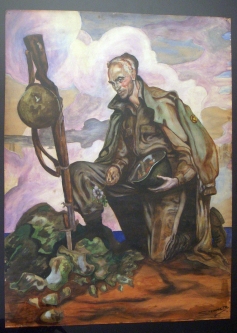 Wonderful WWII Painting of War Correspondent Ernie Pyle by William Steinmetz