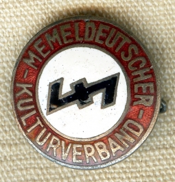 Rare 1930 Lithuanian Ethnic German Nazi Party badge From Memel