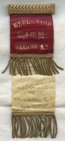 Nice Early (1889!) Parade Ribbon for Excelsior Hose Co. No. 1 of Belvidere, New Jersey at Easton, PA