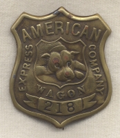 Extremely Rare 1870s American Express Co. Wagon Driver Badge