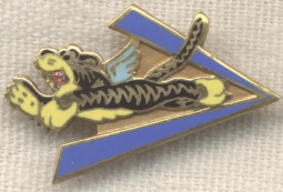 Extremely Rare AVG Flying Tigers Lapel Pin with Ruby