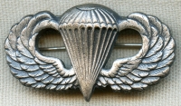 Rare WWII US Army Paratrooper Badge by Norsid with Only the Slightest Die Wear & NO Die Stress