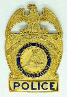 Beautiful & HUGE 1970's Federal Protective Service Police Officer Hat Badge.