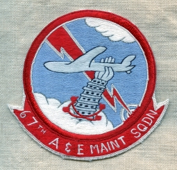 Beautiful Late 1950's USAF 67th A & E Maintenance Squadron 67th Tac Recon Wing Pocket Patch