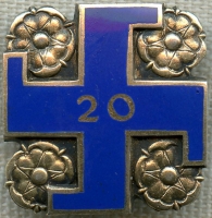 Ca. 1941 Finnish Lotta-Svrd 20 Yr. Member Badge Hallmarked & Numbered