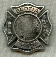 Nice Old Ca. 1910's Scotia, New York Fire Dept. Badge by Braxmar