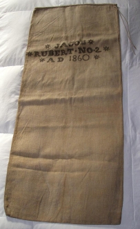 Rare 1860s-1870s Fireman's Salvage Bag Named to Jacob Rubert No. 2 - Unknown Fire Company