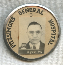 WWII Fitzsimmons General Hospital (Denver, Colorado) Employee Photo ID Badge