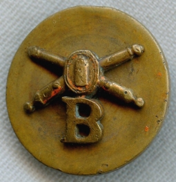 1920's US Army Coast Artillery Battery B Collar Disc by Meyer Metal