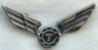 Early 1970s Flying Tiger Lines Pilot Hat Badge 3rd Issue (Closed T) Type II