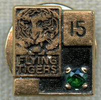 Rare 1970's - 80's Flying Tiger Air Lines 15 Year Service Pin in 10K Gold by Jostens