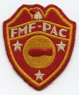 WWII Fleet Marine Force Pacific (FMF-Pac) Bomb Disposal Company Shoulder Patch (Wider Bomb)