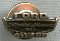 Vintage 1963 Ford Automobile Salesman's Distinguished Achievement Award Lapel Pin by Tanner
