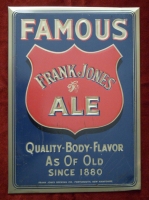 Great Old Frank Jones Ale Tin Sign from Portsmouth, New Hampshire