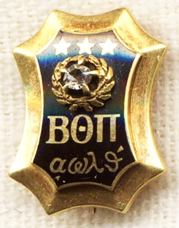 Vintage 1920 Fraternal Pin of Beta Theta Pi and Engraved for J.R. Kelsey in 14K Gold