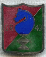 Beautiful Late 1930s French Army 40th Reconnaissance Group (GR 40) Badge