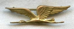 1920s-30s French Patriotic Stork Aviation Pin with A. Augis Maker Mark