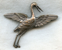 Wonderful Large WWI French Aviation Patriotic Stock Pin in Silver-Plated Copper