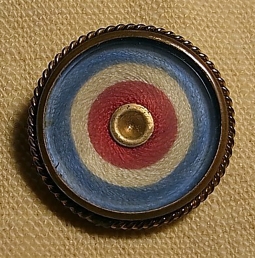 Unique Early WWI French Aviation Sweet Heart PIn, Blue, Blanc, Rote Cocarde.