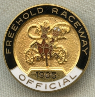 Numbered 1965 Freehold Raceway Track Official Badge