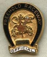 Low Numbered 1966 Freehold Raceway Horse Track Official Badge