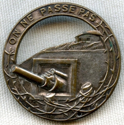 WWI French Maginot Line Badge in Nickeled Brass
