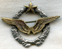 Great Early WWII Free French Pilot Badge Made in North Africa & Named to USAAF Pilot