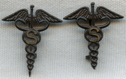 Rare, Minty, French Made WWI US Army Medical Officer Sanitation Corps Branch of Service Insignia