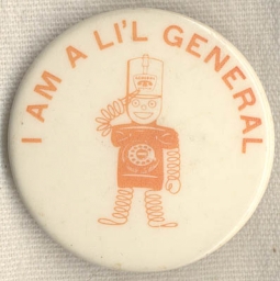 1950s General Telephone Celluloid Promotional Badge by LA Stamp & Stationery
