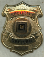 Rare 1960's - 70's GM (General Motors) Plant Security Officer Badge