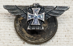 Early 20th C. German American Pre-Involvement Sympathizer Pin WWI, German Veteran Pm? US Made in Ste