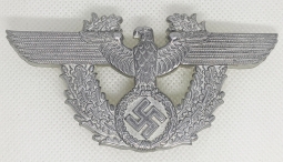 WWII period Nazi era German Police Officer Uniform Cartouche Box Plate in Deeply Stamped Aluminum in