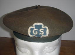 Scarce WWII Era Girl Scouts of America Beret in Olive Drab Wool