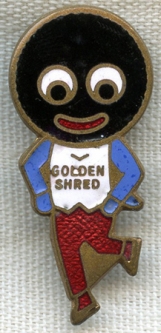 Early 1950s Vintage Golden Shred (UK Jam) "Gollywog" Enameled Pin
