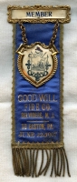 1907 Fire Parade or Muster Ribbon for Goodwill Fire Co. of Belvidere, New Jersey at Easton, PA