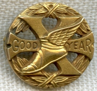 Early 20th C. Numbered Goodyear Rubber Co. 10 Year Service Pin in 14K Gold