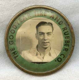 1930s-WWII Goodyear Tire & Rubber Co. Worker ID Badge Numbered on Reverse