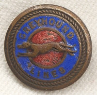 Rare 1910's-20's Greyhound Lines Bus Driver's Enameled Hat Button