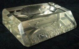 Great Glass Cigar Ashtray from US Army 533rd Ordnance Co. with Infantry Badge