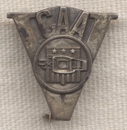 Great WWII Civil Aeronautics Administration (CAA) V for Victory Pin by A.E. Co. in Sterling