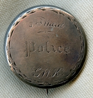 Wonderful 1860's or Earlier Police Badge Made From Pre - 1862 Seated Liberty Half Dollar