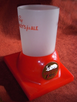 Wonderful Circa 1935 Hanley's Ale Glass Foam Scraper with Catalin Plastic Base