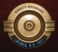 Classic Harley Davidson Ashtray Vintage 1957 Gypsy Tour to Laconia, NH