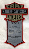 1940s Harley-Davidson Aluminum Motorcycle Patent Tag