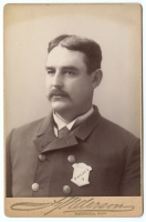 1890s Haverhill, MA Policeman Cabinet Photo Showing #5 Radiator Badge