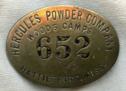 Hercules Powder Company Oval Badge #652 with New Orleans Maker Mark