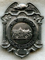 Great 1910's-20's Hershey Volunteer Fire Co. Small Wallet Badge by C.D. Reese